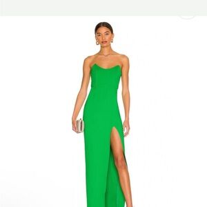 Superdown Green Strapless Sweetheart Gown